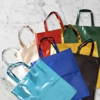Descrição: Sacola confeccionada em TNT com revestimento externo laminado e duas alças costuradas.  Altura :  50 cm  Largura :  45 cm  Profundidade :  11 cm