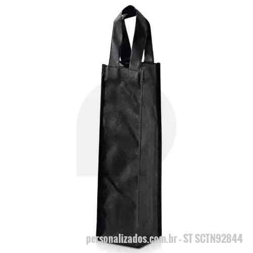 Sacola de TNT personalizada - Sacola Personalizada para 1 Garrafa, Material TNT 80 gramas, Cor Preto, azul e vinho, Dimensões 100 x 330 x 100 mm