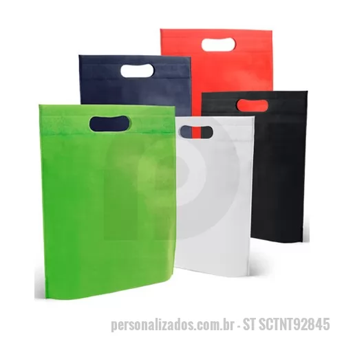Sacola de TNT personalizada - Sacolinhas Personalizadas em TNT, Material TNT 80 gramas, Medidas 250 x 350 x 80 mm, Cores Marrom, Preto, Azul, Vermelho, Branco, Amarelo, Laranja, Rosa, Azul Claro, Verde Claro, Bege e Violeta