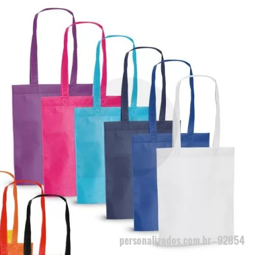 Sacola de TNT personalizada - Sacola em non-woven (80 g/m²) termo-selado com alças de 55 cm. 270 x 350 mm