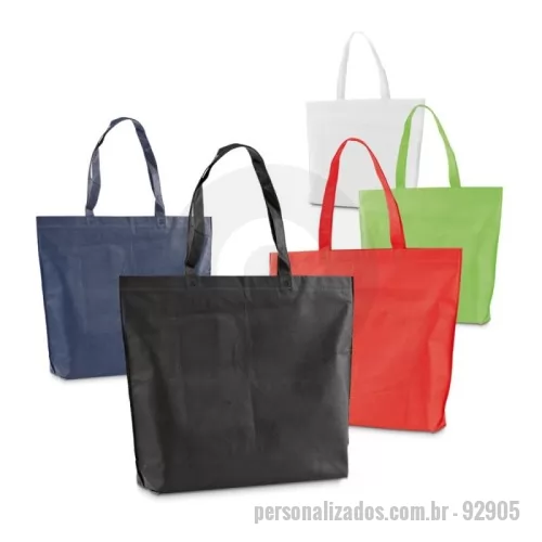 Sacola de TNT personalizada - Sacola em non-woven (80 g/m²) termo-selado com alças de 55 cm.