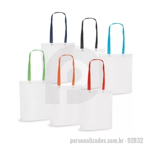 Sacola de TNT personalizada - Sacola em non-woven (80 g/m²) termo-selado com alças de 55 cm.