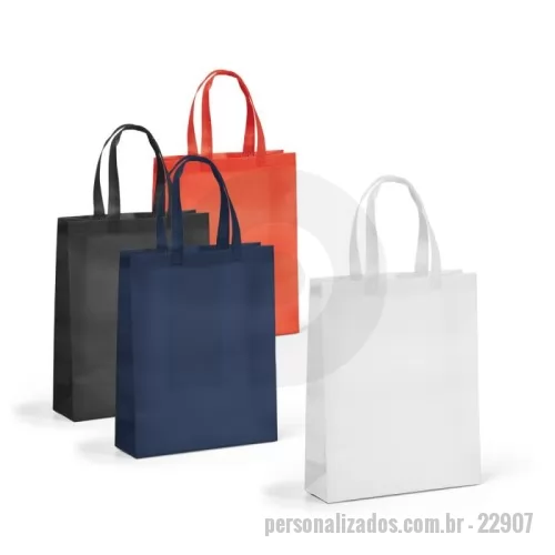 Sacola de TNT personalizada - Sacola em non-woven (80 g/m²) termo-selado com alças de 50 cm. 320 x 380 x 90 mm