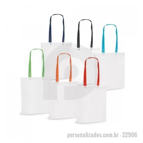 Sacola de TNT personalizada - Sacola em non-woven (80 g/m²) termo-selado com alças de 55 cm. Fabricado no Brasil. 330 x 390 x 80 mm