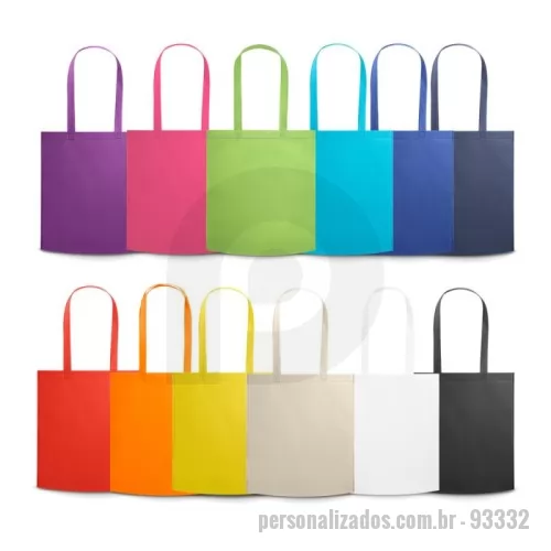 Sacola de TNT personalizada - Sacola em non-woven (80 g/m²) termo-selado com alças de 75 cm. 380 x 415 x 85 mm