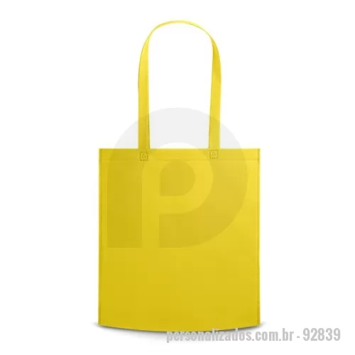 Sacola de TNT personalizada - Sacola em non-woven (80 g/m²) termo-selada  com alças de 75 cm. 380 x 415 x 85 mm