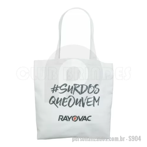 Sacola ecológica personalizada - Sacola Ecológica branca  com alça dupla de mão. Gravação da logomarca em 1 cor já inclusa.  Revestimento externo: Lona Crú branca. Tamanho: 30 cm X 40 cm.