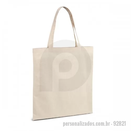 Sacola ecológica personalizada - Sacola 100% algodão 140 g/m². Alças de 60 cm. 375 x 415 mm