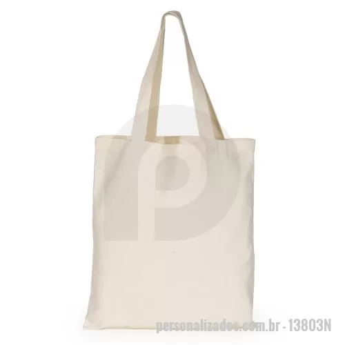 Sacola ecológica personalizada - Sacola de algodão com alças costuradas na parte interna. 37,5 cm x 30,5 cm