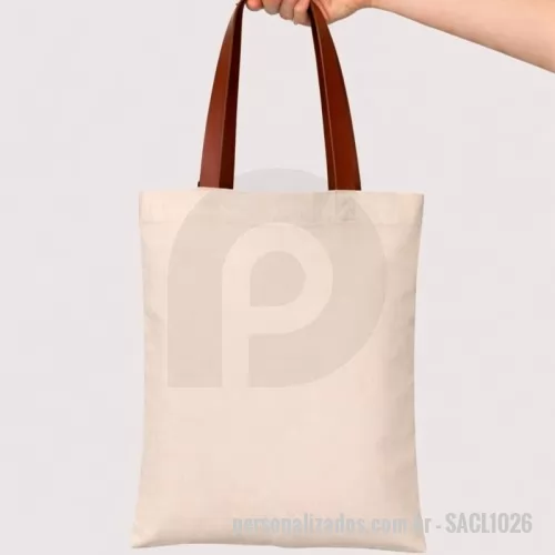 Sacola ecológica personalizada - sacola ecológica com alça de couro sintético