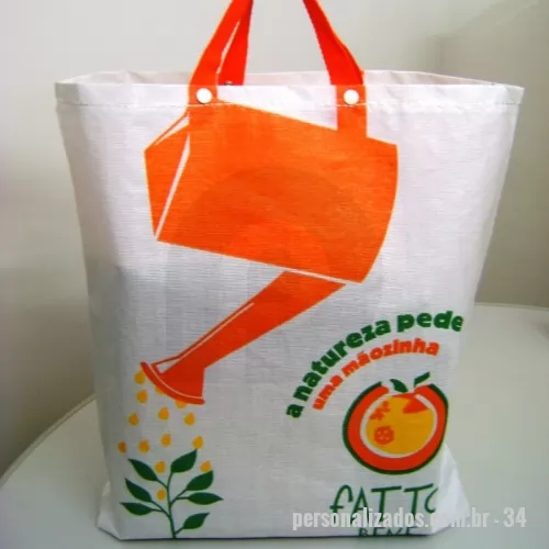 Sacola ecológica personalizada - Sacola ecológica em ráfia Nacional , impressão em flexografia até 3 cores