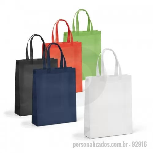 Sacola personalizada - Sacola non-woven (80 g/m²) termo-selado com alças de 50 cm. 320 x 380 x 90 mm