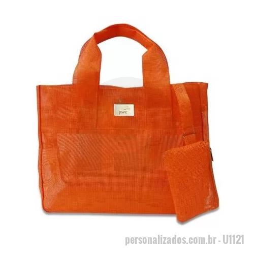 Sacola personalizada - sacola  e necessaire praia compras em tela com   logo personalizado 