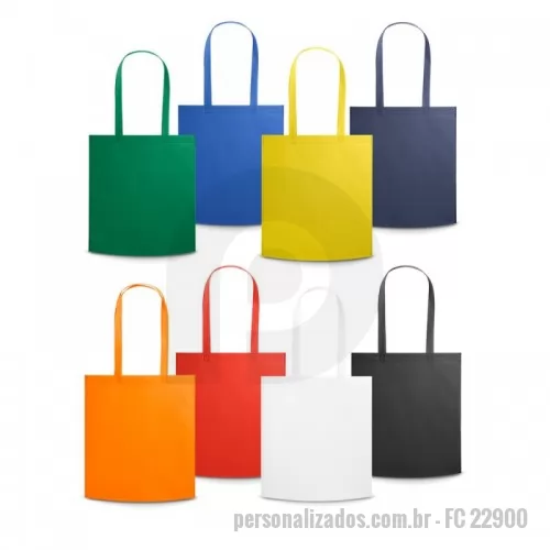 Sacola personalizada - Sacola em non-woven (80 m/g²) termo-selado com alças de 60cm. 370 x 410 x 80 mm