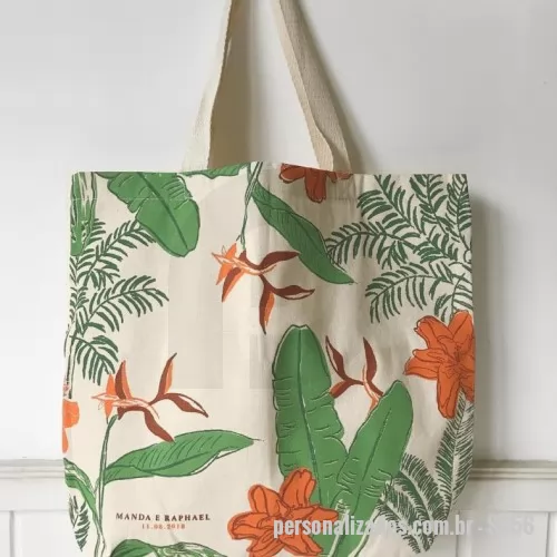 Sacola personalizada - Sacola em algodão personaliza em silk.FRETE GRATIS
