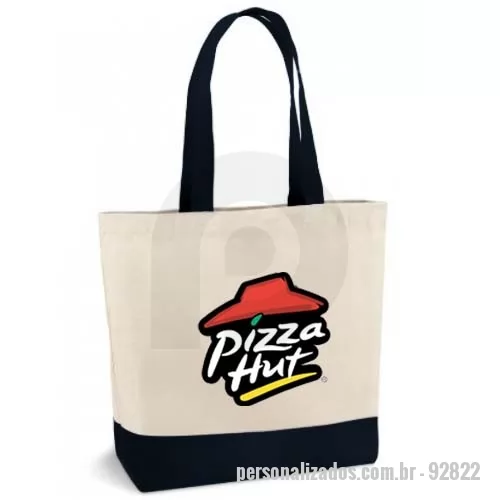 Sacola personalizada - Somos fabricantes! Produto disponível em diversas cores. Sacola produzida em algodão crú com detalhe em lona colorida (disponível em diversas cores), possui alça de ombro em algodão. Medidas  46x40x15. Gravação do logotipo em serigrafia.