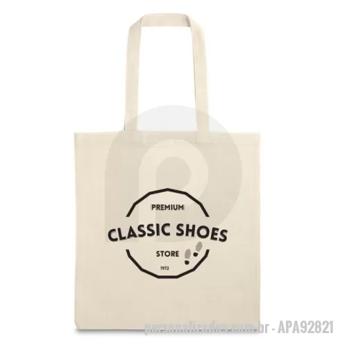 Sacola personalizada - Sacola 100% algodão (140 g/m²). Com alças de 60 cm. 375 x 415 mm.