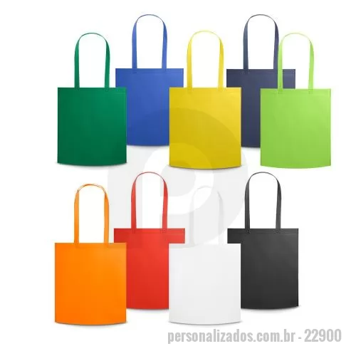 Sacola personalizada - Sacola em non-woven (80 g/m²) termo-selado com alças de 60cm. 370 x 410 x 80 mm