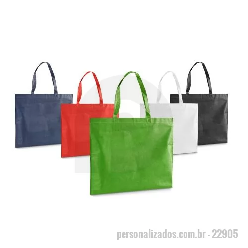 Sacola personalizada - Sacola em non-woven (80 g/m²) termo-selado com alças de 55 cm. 480 x 380 x 85 mm