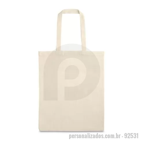 Sacola personalizada - Sacola em 100% algodão (120 g/m²), com alças de 60 cm. 300 x 370 mm