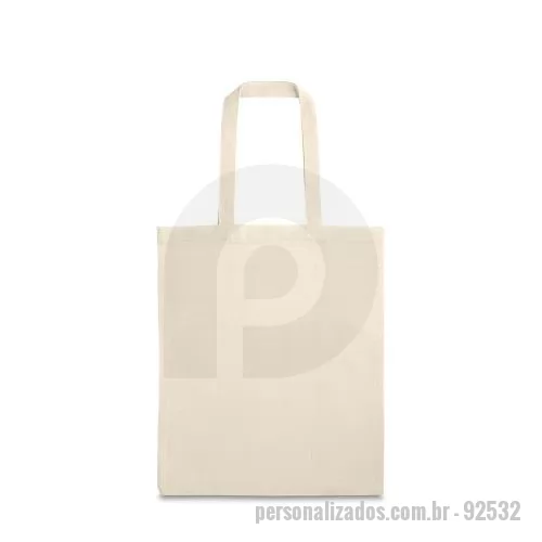 Sacola personalizada - Sacola em 100% algodão (120 g/m²), com alças de 40 cm. 270 x 330 mm