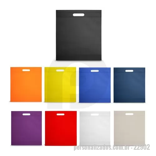 Sacola personalizada - Sacola em non-woven (80 g/m²) termo-selado. 355 x 390 x 85 mm