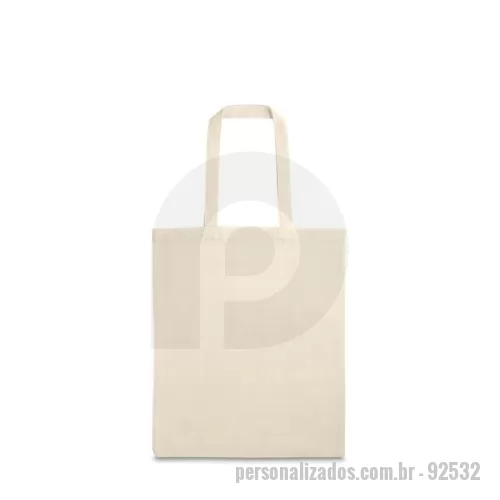 Sacola personalizada - Sacola em 100% algodão (120 g/m²), com alças de 40 cm. 270 x 330 mm