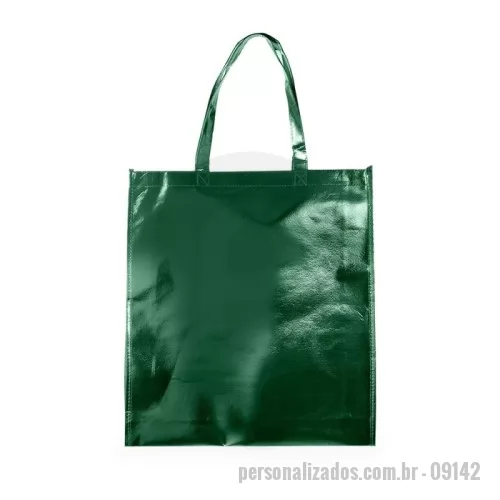 Sacola personalizada - Sacola em TNT com revestimento externo laminado e duas alças costuradas