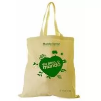 Sacola ecológica para brindes. Com baixo custo e área nobre para a divulgação da marca esse brinde é indicado para ser distribuído em ações de marketing sustentável