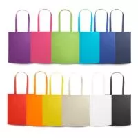 Sacola em non-woven (80 g/m²) termo-selado com alças de 75 cm. 380 x 415 x 85 mm