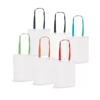 Sacola em non-woven (80 g/m²) termo-selado com alças de 55 cm. 330 x 390 x 80 mm