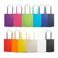 Sacola em non-woven (80 g/m²) termo-selado com alças de 75 cm. 380 x 415 x 85 mm