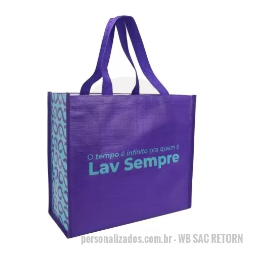 Sacola Reutilizável personalizada - Sacola de Ráfia Laminada 120 Grs - Impressão DIGITAL UV - Qualidade Fotográfica