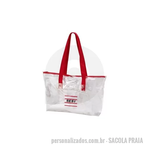 Saída de praia personalizada - SACOLA PRAIA  34X25X7 COM ZIPER E ALÇA EM NYLON