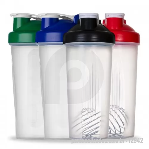 Shaker personalizado - Coqueteleira para shake com capacidade de 600ml, copo com detalhes laterais em relevo e escala de medições em ml e oz. Tampa rosqueável com bocal e trava de segurança, acompanha misturador de mola.