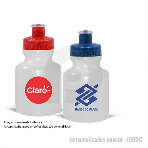 Squeeze ecológico personalizado - Squeeze 300 ml com corpo de Plástico Premium (PE) resistente e flexível, tampa rosqueável feita com 50% de Fibra de Madeira e 50% Plástico Premium (PP) com bico em PVC cristal, todos atóxicos. Tampas com cores inovadoras e especiais que utilizam pigmentos orgânicos na fabricação, acabamento e vedação impecável. Capacidade de 300 ml.