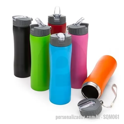 Squeeze metálico personalizado - Garrafa Squeeze Metal com Tampa Rosqueável