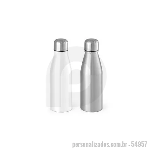 Squeeze metálico personalizado - Garrafa para sublimação em alumínio com tampa em aço inox e capacidade até 500 ml. ø67 x 205 mm