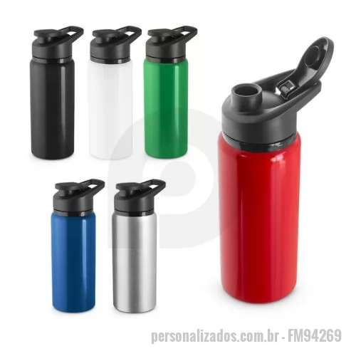 Squeeze metálico personalizado - Squeeze esportiva em alumínio 100% reciclado com parede simples. A tampa em PP possui sistema de abertura flip top. Capacidade até 660 mL. Caixa branca 94652 vendida opcionalmente. Certificação EU Food Grade. ø72 x 198 mm
