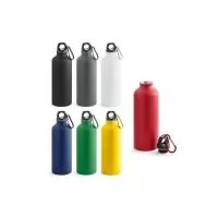 Squeeze em alumínio com acabamento mate e mosquetão para facilitar o transporte. Capacidade até 550 ml.