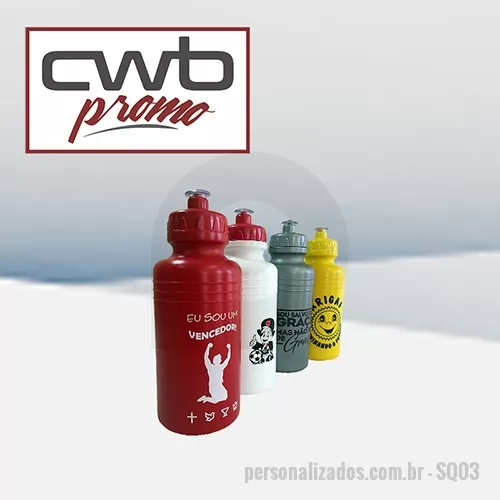 Squeeze personalizado - PRODUTO: Squeeze 550 ml MEDIDAS: 19 cm de altura x 7 cm de diâmetro base x 4 cm de diâmetro boca CAPACIDADE: 550 ml MATERIAL: PE (corpo), PP (tampa), PVC (bico) PERSONALIZAÇÃO: Silk ou Transfer CORES: Diversas
