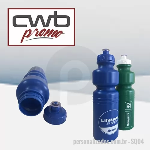 Squeeze personalizado - PRODUTO: Squeeze 750 ml MEDIDAS: 25 cm de altura x 7 cm de diâmetro base x 4 cm de diâmetro boca CAPACIDADE: 750 ml MATERIAL: PE (corpo), PE (tampa), TPE (bico) PERSONALIZAÇÃO: Silk ou Transfer CORES: Diversas