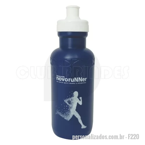 Squeeze personalizado - Squeeze Plástico com Capacidade para 500 ml. Disponível em várias cores. Gravação da logomarca em 1 cor já inclusa.