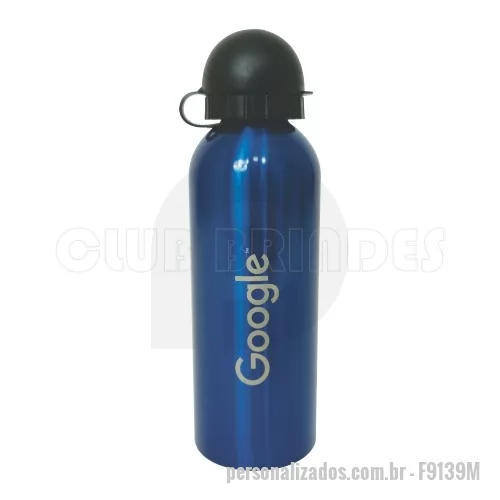 Squeeze personalizado - Squeeze de alumínio, capacidade para 500 ml. Disponível em várias cores. Gravação da logomarca a laser já inclusa.  Tamanho: 21,3 cm X 6,5 cm. Peso: 138 g.