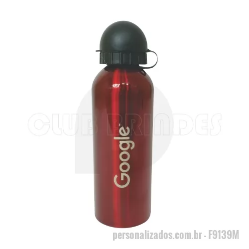 Squeeze personalizado - Squeeze de alumínio, capacidade para 500 ml. Disponível em várias cores. Gravação da logomarca a laser já inclusa.  Tamanho: 21,3 cm X 6,5 cm. Peso: 138 g.