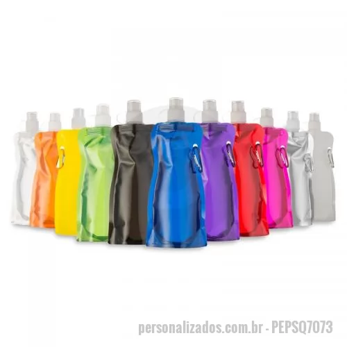 Squeeze personalizado - Squeeze Dobravel de Plastico 480ml