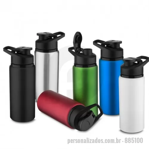 Squeeze personalizado - Squeeze em alumínio com tampa plástica. 600ml. 20 x 7,5cm