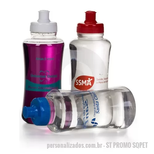 Squeeze personalizado - Squeeze Ecológico Brinde Promocional, Peso 60 gramas, Materia Prima Pet Ecológico, Capacidade 550 ml, Cores Frasco soprado em PET em diversar cores translúcidas: Fumê, transparente, laranja, azul, amarelo, verde e vermelho, Dimensões 20 x 7,2 x 7,2 c