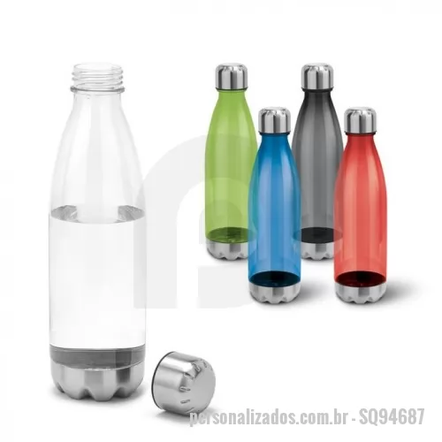 Squeeze personalizado - Squeeze Personalizado - SQ94687 - Squeeze em AS e aço inox com capacidade até 700 mL. Food grade. Caixa branca 94670 vendida opcionalmente. ø74 x 265 mm  - 153994 - Squeeze