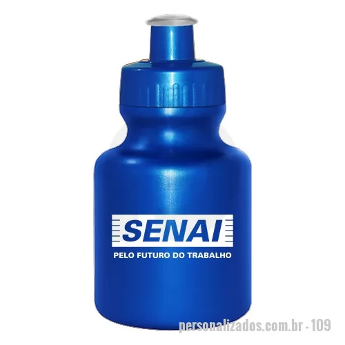 Squeeze personalizado - Squeeze de PE resistente e flexível, tampa rosqueável em PP e bico em PVC cristal. Acabamento e vedação impecável. Capacidade de 300 mL
